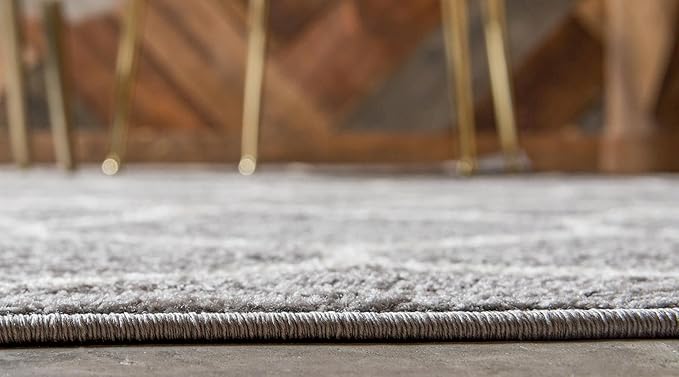 Rugs.com Lattice Frieze Collection Rug – 3' Square Light Gray Medium Rug Perfect for Living Rooms, Kitchens, Entryways