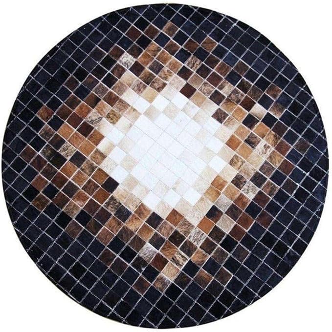 Round Ethnic Rug for Living Room | Handcrafted Designer Floor Carpet with Central Mandala Pattern | Traditional Decorative Area Mat for Home Décor(Brown_7x7)