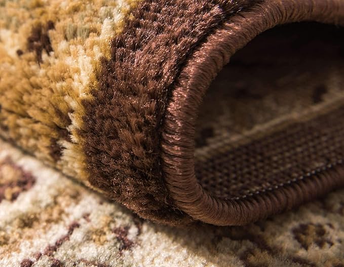 Unique Loom Versailles Collection Traditional Classic Medallion Floral Motif Area Rug (8' 0 x 8' 0 Round, Brown/ Ivory)