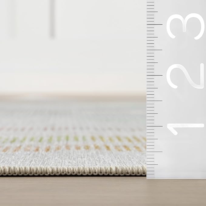 Dash & Albert Zarek Multi Machine Washable Rug, 2 X 3 Feet, Multicolored/White Chevron Pattern