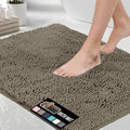 GORILLA GRIP Bath Rug Mat 44x26, Thick Soft Absorbent Chenille, Quick Dry Microfiber Mats, Rubber Backing Washable Shower Floor Rugs, Bathmat Runner, US Designed Bathroom Home Decor Accessories Latte
