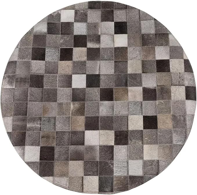 Round Area Rug – Soft Modern Carpet for Living Room, Bedroom, Entryway – Non-Slip Durable Floor Mat for Home Decor(Grey_4X4)