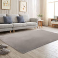 Solid Color Rabbit Fur Carpet, Ultra-Soft and Cozy, Perfect for Bedroom, Living Room Decor and Comfort (Beige, 4' x 6')