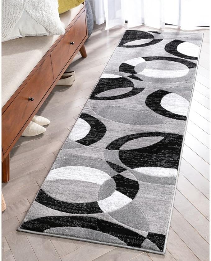 Well Woven Dulcet Bingo Grey Modern Geometric 2'7" x 9'10" Runner Rug