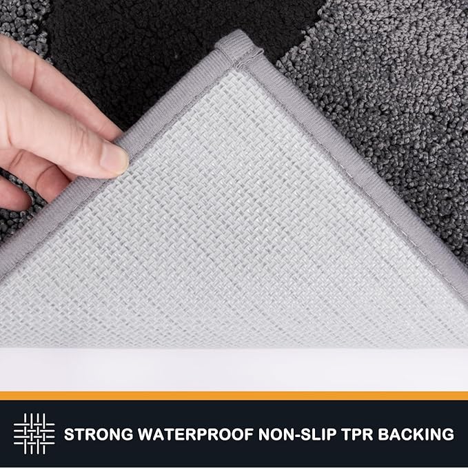 PURRUGS Dirt Trapping Door Mat 33.5" x 59", Non-Skid/Slip Machine Washable Microfiber Entryway Rug, Dog Doormat, Super Absorbent Welcome Mat for Muddy Wet Shoes and Paws, Grey