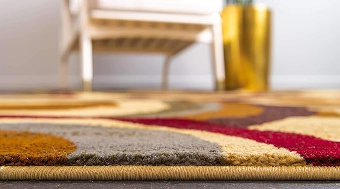 Unique Loom Barista Collection Area Rug - Kona (4' 1" Round, Beige/ Black)