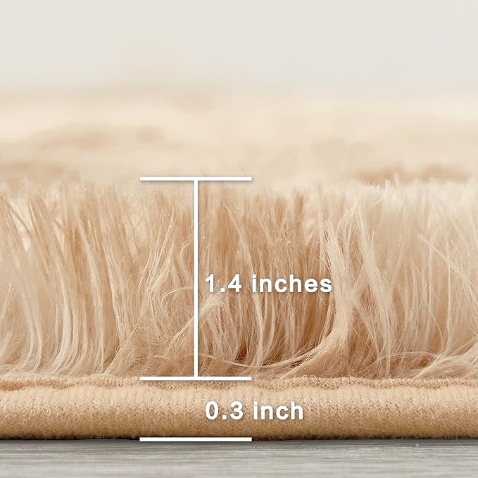Andency 8x10 Area Rugs for Living Room, Non-Slip Fluffy Soft Large Shag Bedroom Carpet, Tie-Dyed Beige Big Indoor Thick Nursery Rug for Kids Dorm Home Decor Aesthetic