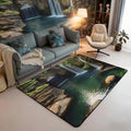 Waterfall 3 x 5 Area Rug Lake Cascade Scenery Rugs for Living Room | Chic Nature Art Mountain Rock Washable Rug, Sault Landscape Carpet Indoor Floor Mat