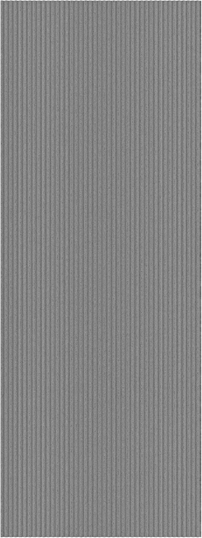 Ottomanson 2' x 24' Hallway Runner with Scraper Pile Extra Durable Non-Slip Rug Mat for Indoor & Outdoor Use - Ideal for Kitchen, Entryway, Patio & Garage - High-Traffic Carpet, Gray