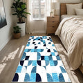 2x6 Runner Rug Washable, Modern Abstract Area Rugs for Hallways Kitchen Bathroom Bedroom Entryway, Non Slip Carpet Long Mat Indoor, Boho Soft Ultra-Thin Navy Blue