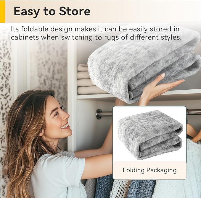 Washable Area Rugs 6'x9' Non-Slip Modern Abstract Soft for Living Room Entryway Bedroom Nursery, Print Pattern, Gray White Grey