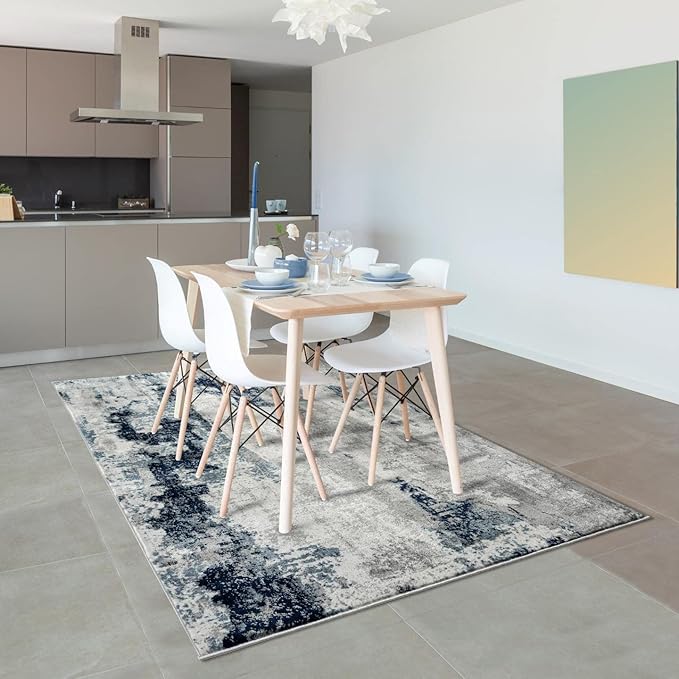 LUXE WEAVERS Kimberly Collection Ivory 9x12 Modern Abstract Area Rug