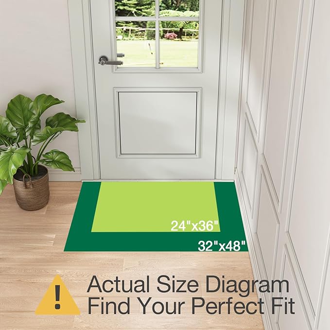 LUMI Washable Indoor Entrance Doormat 32x48, Absorbent Quick-Dry Dirt Trapper Mats for Dogs, Rubber Backing Non-Slip Low Profile Entryway Door Mat for High Traffic, Grey