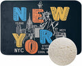 New York City Bath Mats for Bathroom New York Theme on Black Background Floor Bath Rugs Machine Washable Bathmat Carpet Rug Room Decor for Shower Floor 16 X 24 inch Mat