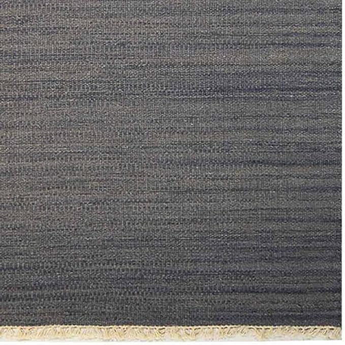 Rugsotic Carpets Hand Woven Flat Weave Kilim Wool ECO-Friendly Area Rugs - 2'6"x8', Runner Shape, Silver Color, Solid Plain Design, Low Pile Handmade Area Rugs for Living Room, Bed Room (D00111)