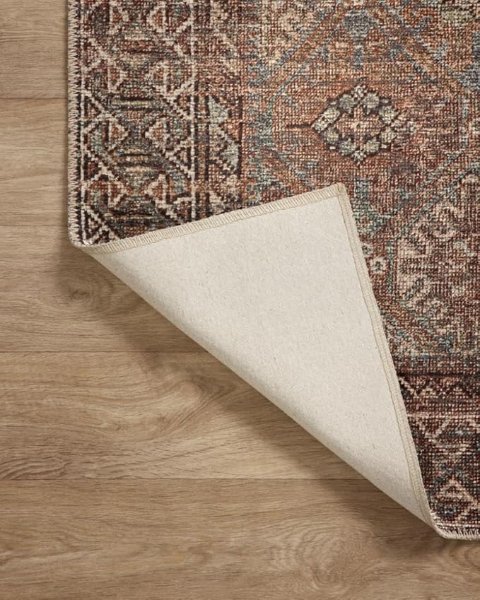 Loloi Amber Lewis Billie Collection BIL-04 Aqua/Rust 8'-6" x 11'-6", 0.19" Thick Area Rug