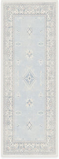 RUGGABLE Washable Vintage Runner Rug – Verena Soft Blue 2.5x7, Stain-Resistant, Non-Slip Hallway Runner – Machine Washable Rug for Hallway, Entryway, Living Room & Kitchen–with Standard Pad