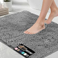 GORILLA GRIP Bath Rug Mat 48x24, Thick Soft Absorbent Chenille, Quick Dry Microfiber Mats, Rubber Backing Washable Shower Floor Rugs, Bathmat Runner, US Designed Bathroom Home Decor Accessories Grey