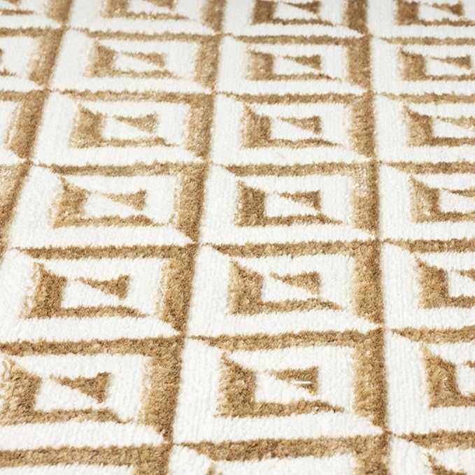 LUXE WEAVERS Geometric Greek Pattern Area Rug, Gold, 6'X9'