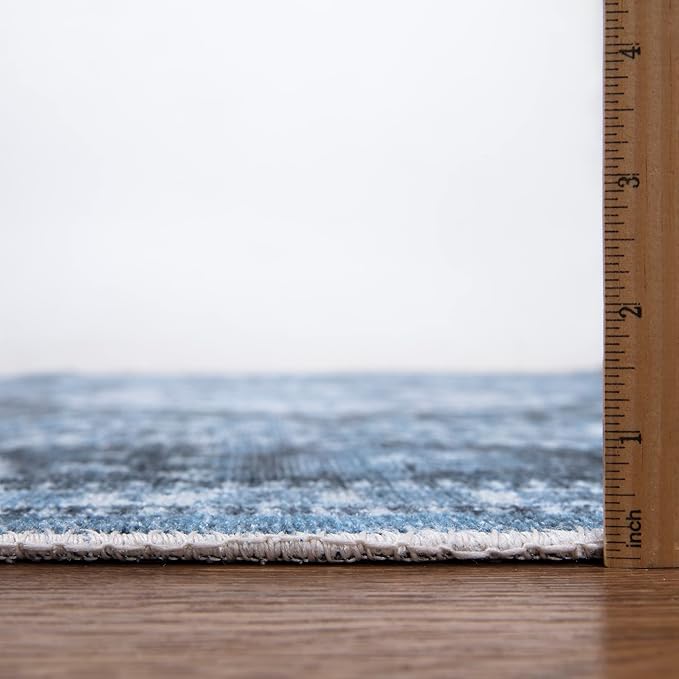 Bloom Rugs Caria Washable Non-Slip 9x12 Rug - Blue Traditional Area Rug for Living Room, Bedroom, Dining Room, and Kitchen - Exact Size: 9' x 12'