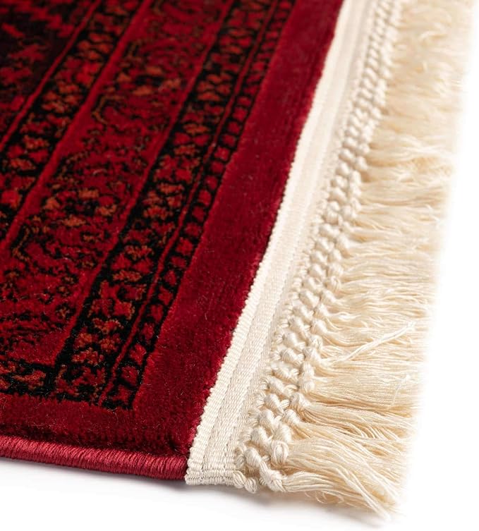 Unique Loom Tekke Collection Area Rug - Sheibani (7' 10" Square, Red/ Black)