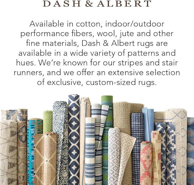 Dash & Albert Clay Natural Machine Washable Rug, 7.5 X 9.5 Feet, Natural Stripe Pattern - Premium Luxury Hotel Quality Soft Breathable Hypoallergenic Machine Washable Easy Care All Season Comfortable