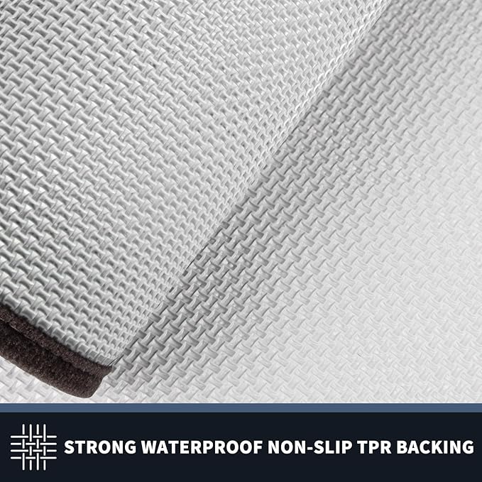 PURRUGS Dirt Trapping Door Mat 32" x 48", Non-Slip/Skid Machine Washable Entryway Rug, Shoes Scraper, Area Rug, Super Absorbent Welcome Mat for Muddy Wet Shoes and Paws, Grayish Brown & Coffee