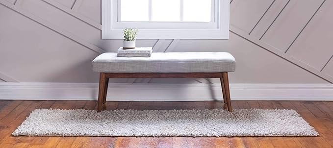 Unique Loom Davos Shag Collection Area Rug - Solid (2' 2" x 6' 9" Runner, Linen)