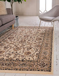 Unique Loom Sialk Hill Collection Area Rug - Washington (9' 10" x 13' 1" Rectangle Ivory/Black)