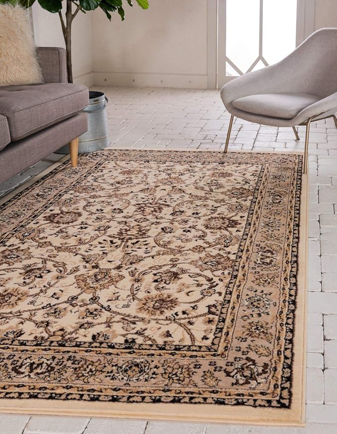 Unique Loom Sialk Hill Collection Area Rug - Washington (2' 2" x 3' 1" Rectangle Ivory/Black)