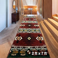 YHSF South West Native American Area Rug C318 - Easy Clean, Thick, Soft, Durable Native Tribal American Indian Inspired Rug for Bedroom/Living Room and More - Burgundy, 2 Feet x 7 Feet