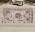 Ambesonne Sun and Moon Decorative Rug, Bohemian Artwork Design of Crescent Solar Ornament Esoteric Stars Ornament, Quality Carpet for Bedroom Dorm and Living Room, 2' 5" x 5', Pale Chocolate