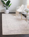 Unique Loom Isabella Collection Area Rug - Adjani (6' 1" x 9' Rectangle, White/ Blue)
