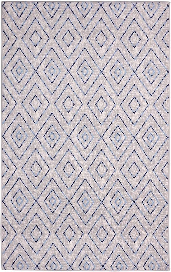 Furnish my Place Diamond Pattern Area Rug - 5 ft. x 8 ft., Light Grey, Moroccan, Transitional Rug with Geometric Style