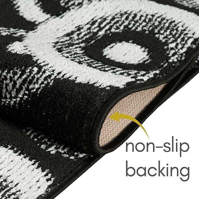 25 ft Extra Long Black Hallway Runner Rug | Non-Slip & Machine Washable | Custom Cut to Size 2'3" x 25' (Runner) | REMNAZ