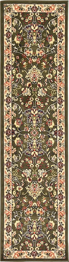 Unique Loom Sialk Hill Collection Area Rug - Washington (2' 2" x 8' 2" Runner Green/Hunter Green)