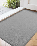 Color&Geometry Thin Indoor Entrance Mats for Home, 24"X36" Indoor Mats for Entryway Non Slip Rubber Backed, Dirt Trapper Door Rugs for Entryway Indoor 2x3 Washable, Grey (Rolled-up NO Creases)