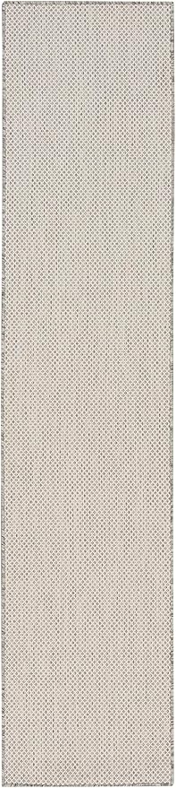 Nourison Home Courtyard Ivory Silver 2' x 6' Area Rug - Easy Clean, Non Shedding, Bed Room, Living Room, Dining Room, Kitchen (6' Runner)