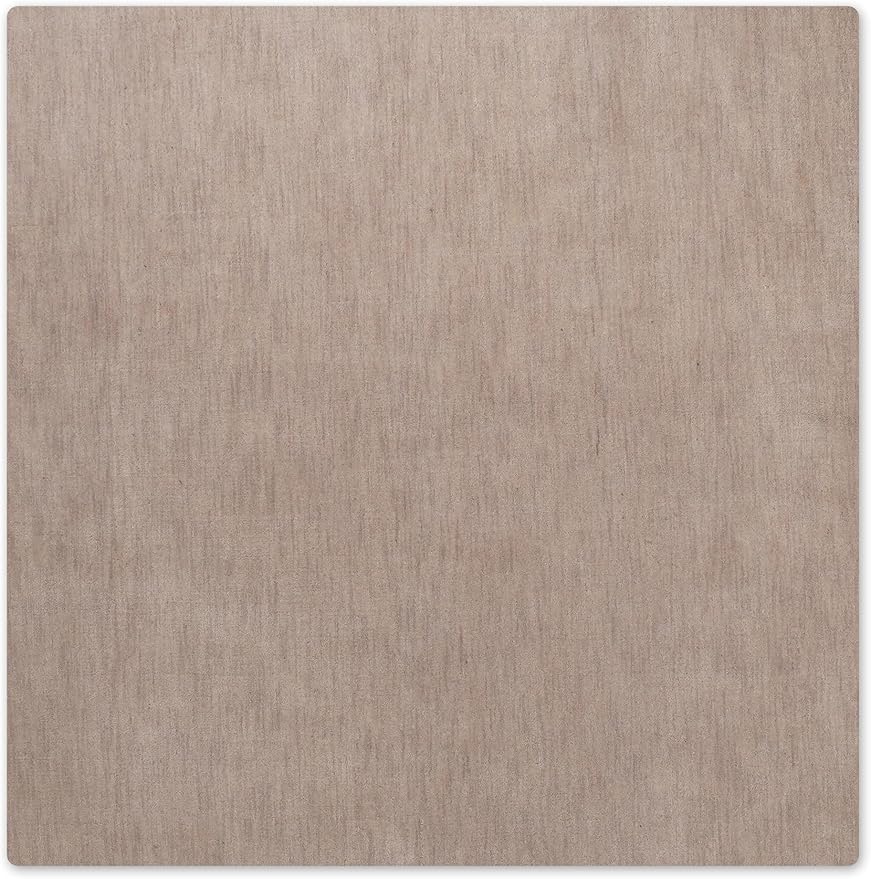 Hand Knotted Loom Wool ECO-Friendly Area Rugs - 8'x8', Square, Beige Color, Solid Plain Design, High Pile Thick Handmade Anti Skid Area Rugs for Living Room, Bed Room (L00111)