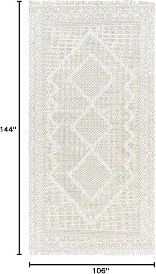 Mark&Day Wool Rugs, 9x12 Nishnabotny Cottage Medium Beige Area Rug, Beige Carpet for Living Room, Bedroom or Kitchen (8'10" x 12')