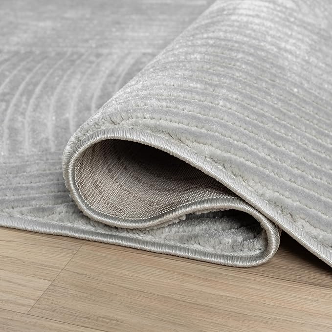 Abani Grey Area Rug for Living Room, Bedroom - Zen Reiki Pattern- 4 x 6 -Durable & Easy to Clean