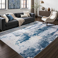 Toneed Abstract Area Rug Modern Washable Rug Soft Non Slip Rug Low Pile for Bedroom Living Room Dining Room Dusty Teal Grey 9x11 Feet