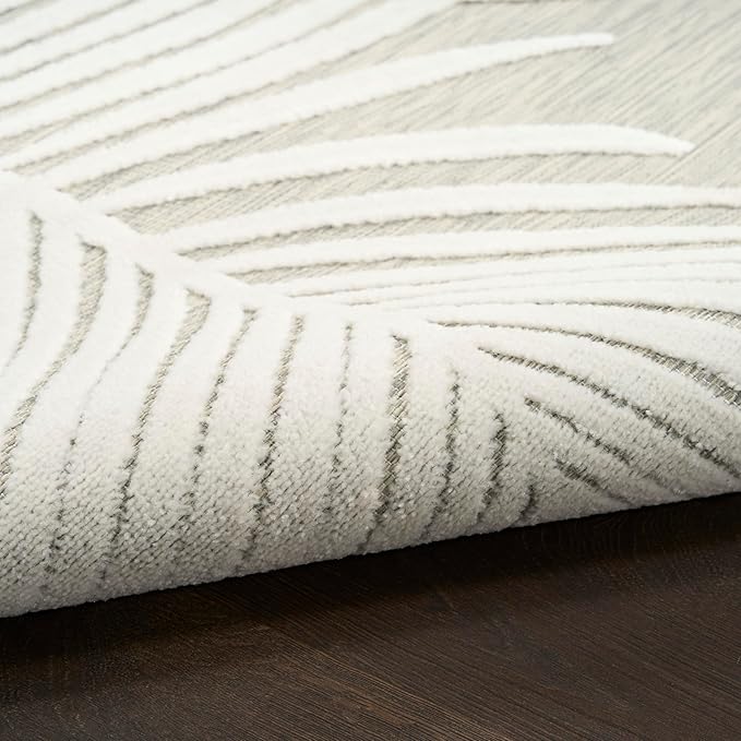 Nourison Home Suncoast Grey 4' x 6' Area Rug - Easy Clean, Non Shedding, Bed Room, Living Room, Dining Room, Kitchen (4' x 6')