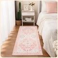 Istana Hallway Runner Rug 2x6 - Pink Kitchen Rugs Non Slip Washable -Silk's Soft Touch Carpet Runner - Stylish Rug Runner for Home