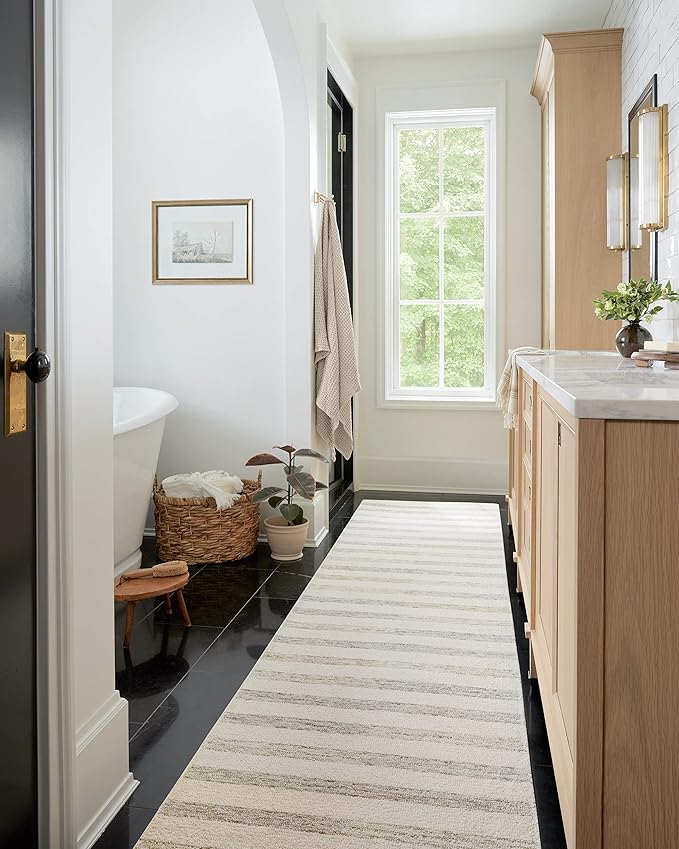 Loloi Chris Loves Julia Chris Collection CHR-05 Ivory/Slate 2'-6'' x 7'-6'', .50" Pile Height, Runner Rug