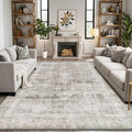 LUMI 4x6 Washable Area Rug for Living Room, Ultra Soft Modern Neutral Grey Rugs Non Slip with Rubber Backing, Low Profile, High Traffic, Stain Resistant Carpets, Ideal for Bedroom, Dining Room
