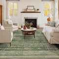 HelloTree Washable Rugs 5x7 Area Rug for Living Room, Vintage Boho Rug Non Slip Carpet Retro Accent Indoor Mat Print Distressed Low Pile Throw Large Rug for Office Bedside-Green