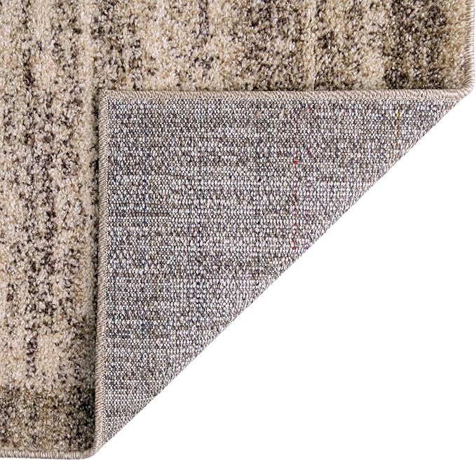 Rugs.com Angelica Collection Rug – 6 Ft Runner Beige Medium Rug Perfect for Hallways, Entryways