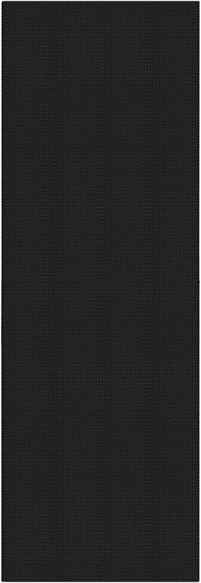 IOHOUZE Washable Runner Rug 2.6x12 Non Slip Rubber Backed Extra Long Hallway Runner Entryway Runner Indoor, Kitchen Rugs Woven Cotton Floor Carpet for Hall Entrance Stair, Black/Grey