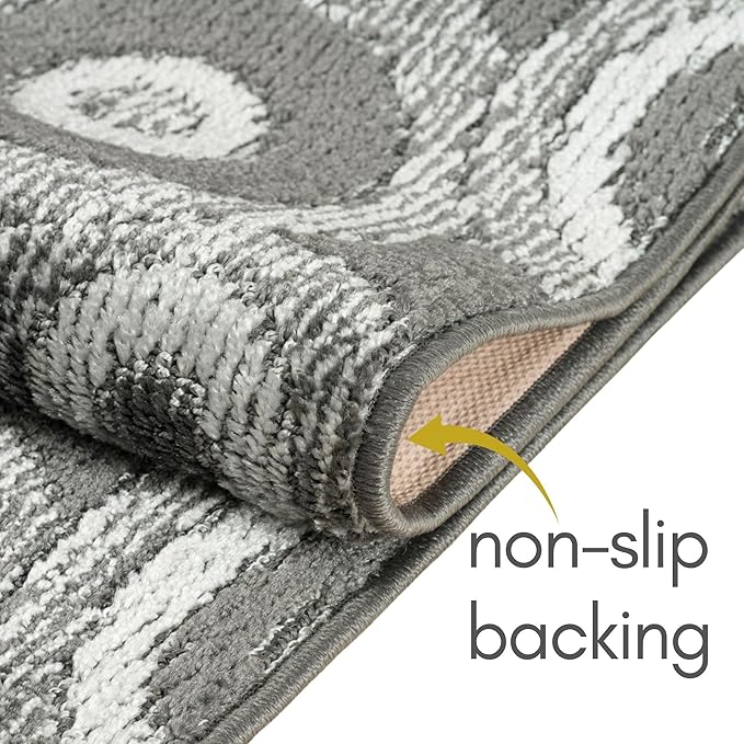 21 ft Extra Long Grey Hallway Runner Rug | Non-Slip & Machine Washable | Custom Cut to Size 2'3" x 21' (Runner) | REMNAZ